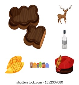 Isolated object of poland and travel logo. Set of poland and europe vector icon for stock.