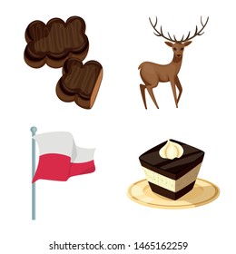 Isolated object of poland and travel logo. Collection of poland and europe vector icon for stock.