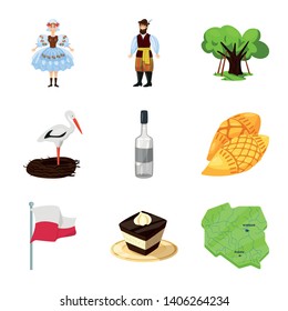 Isolated object of poland and travel sign. Collection of poland and europe stock vector illustration.