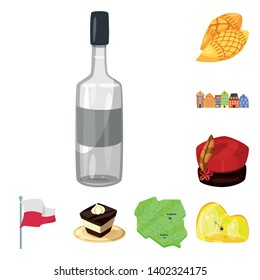 Isolated object of poland and travel symbol. Collection of poland and europe vector icon for stock.