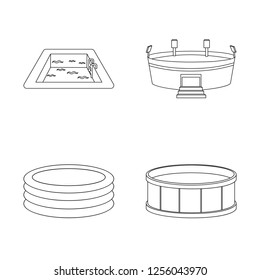 Isolated object of pool and clipart logo. Collection of pool and sport vector icon for stock.