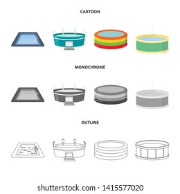 Isolated object of pool and clipart symbol. Set of pool and sport stock vector illustration.