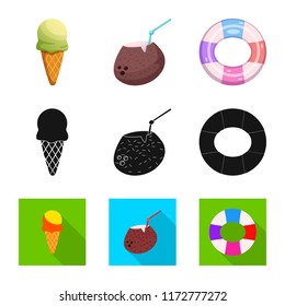 Isolated object of pool and swimming icon. Collection of pool and activity vector icon for stock.