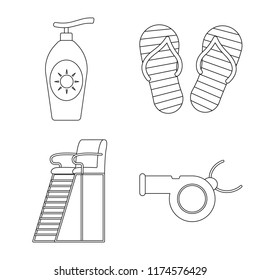 Isolated object of pool and swimming icon. Collection of pool and activity stock symbol for web.