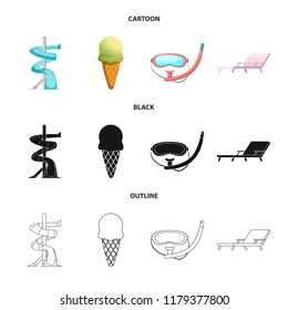 Isolated object of pool and swimming icon. Collection of pool and activity stock vector illustration.