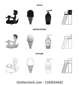 Isolated object of pool and swimming icon. Collection of pool and activity vector icon for stock.