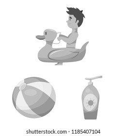 Isolated object of pool and swimming icon. Set of pool and activity stock vector illustration.