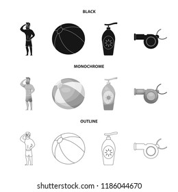 Isolated object of pool and swimming icon. Set of pool and activity vector icon for stock.