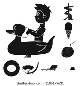 Isolated object of pool and swimming icon. Collection of pool and activity stock vector illustration.