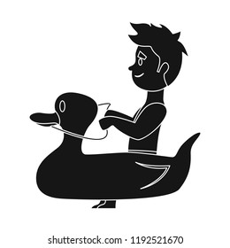 Isolated object of pool and swimming icon. Set of pool and activity stock symbol for web.