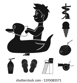 Isolated object of pool and swimming icon. Set of pool and activity stock vector illustration.