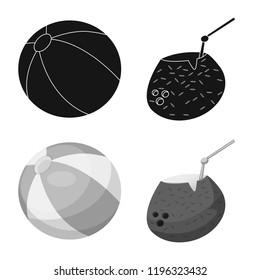 Isolated object of pool and swimming icon. Set of pool and activity stock vector illustration.
