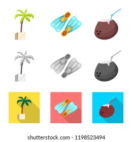 Isolated object of pool and swimming icon. Collection of pool and activity stock vector illustration.