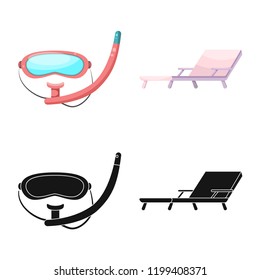 Isolated object of pool and swimming icon. Set of pool and activity vector icon for stock.