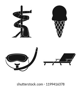 Isolated object of pool and swimming icon. Set of pool and activity vector icon for stock.