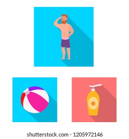 Isolated object of pool and swimming icon. Set of pool and activity stock vector illustration.