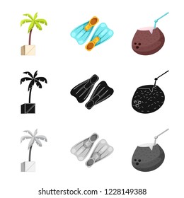 Isolated object of pool and swimming icon. Collection of pool and activity vector icon for stock.