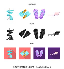 Isolated object of pool and swimming icon. Set of pool and activity vector icon for stock.