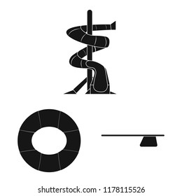 Isolated object of pool and swimming logo. Collection of pool and activity vector icon for stock.