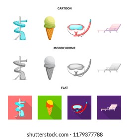 Isolated object of pool and swimming logo. Collection of pool and activity stock symbol for web.