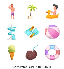 Isolated object of pool and swimming logo. Collection of pool and activity vector icon for stock.