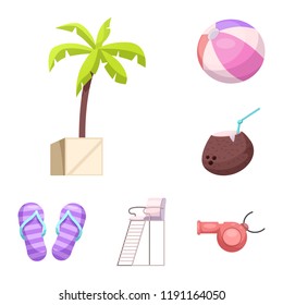 Isolated object of pool and swimming logo. Collection of pool and activity stock vector illustration.