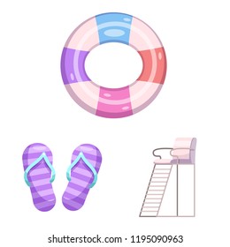 Isolated object of pool and swimming logo. Collection of pool and activity stock vector illustration.