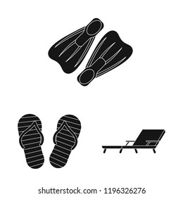 Isolated object of pool and swimming logo. Collection of pool and activity stock vector illustration.