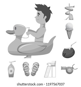 Isolated object of pool and swimming logo. Collection of pool and activity vector icon for stock.