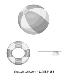 Isolated object of pool and swimming logo. Collection of pool and activity stock vector illustration.