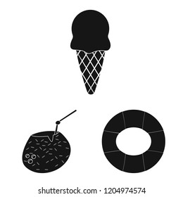 Isolated object of pool and swimming logo. Collection of pool and activity stock symbol for web.