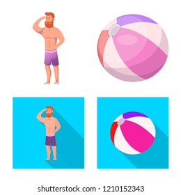 Isolated object of pool and swimming logo. Collection of pool and activity stock vector illustration.