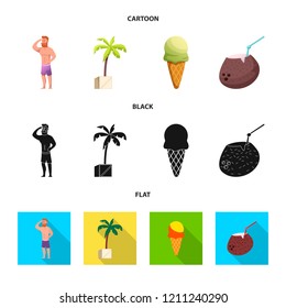 Isolated object of pool and swimming logo. Set of pool and activity vector icon for stock.