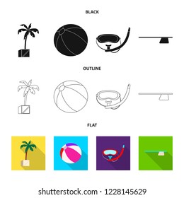 Isolated object of pool and swimming logo. Set of pool and activity vector icon for stock.