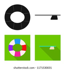 Isolated object of pool and swimming sign. Collection of pool and activity stock symbol for web.
