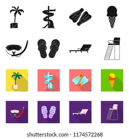 Isolated object of pool and swimming sign. Collection of pool and activity vector icon for stock.