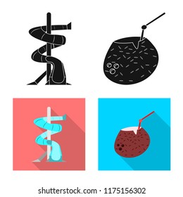 Isolated object of pool and swimming sign. Collection of pool and activity vector icon for stock.