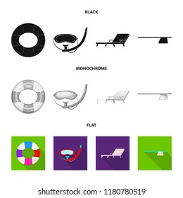 Isolated object of pool and swimming sign. Collection of pool and activity vector icon for stock.