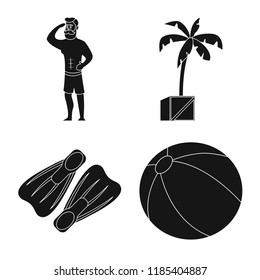 Isolated object of pool and swimming sign. Collection of pool and activity stock vector illustration.