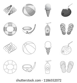 Isolated object of pool and swimming sign. Collection of pool and activity vector icon for stock.