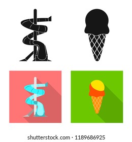 Isolated object of pool and swimming sign. Set of pool and activity stock vector illustration.