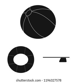 Isolated object of pool and swimming sign. Collection of pool and activity stock symbol for web.