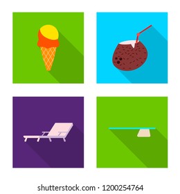 Isolated object of pool and swimming sign. Set of pool and activity vector icon for stock.