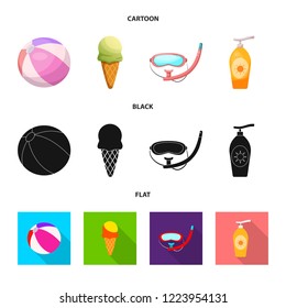 Isolated object of pool and swimming sign. Set of pool and activity stock vector illustration.