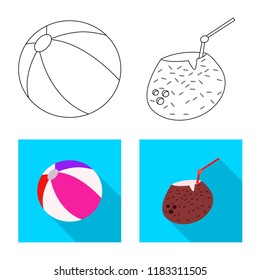 Isolated object of pool and swimming symbol. Set of pool and activity vector icon for stock.