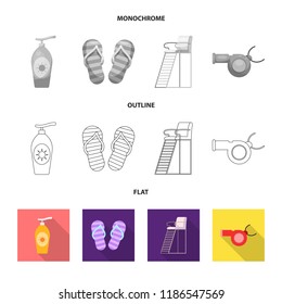 Isolated object of pool and swimming symbol. Collection of pool and activity vector icon for stock.