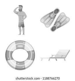 Isolated object of pool and swimming symbol. Set of pool and activity stock vector illustration.