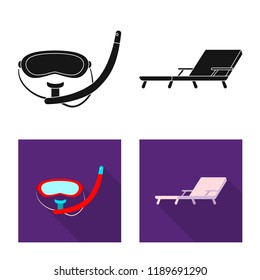 Isolated object of pool and swimming symbol. Set of pool and activity vector icon for stock.