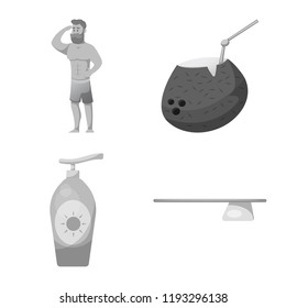 Isolated object of pool and swimming symbol. Set of pool and activity stock symbol for web.