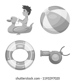 Isolated object of pool and swimming symbol. Set of pool and activity vector icon for stock.